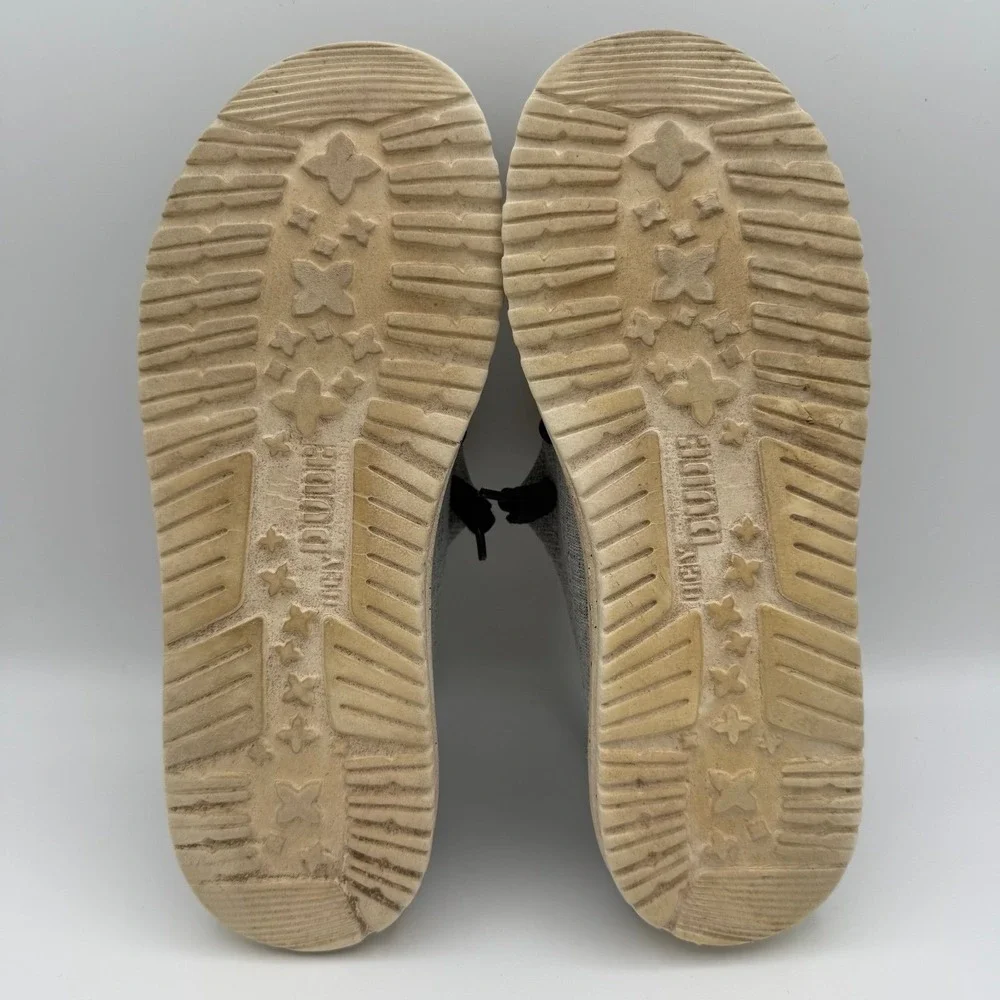 Women's Hey Dude Wendy Chambray White Blue Canvas Slip-On‎ Comfort Shoes Size 8
